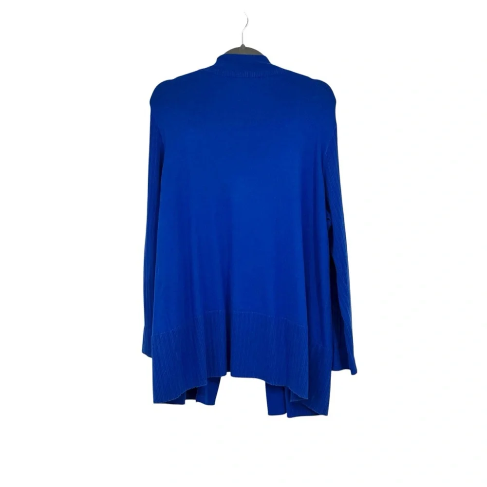 Coldwater Creek 1X (18) Blue Cotton/Nylon/Spandex Open Front Cardigan Sweater